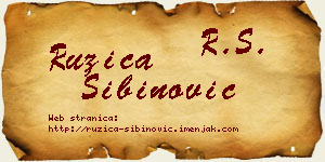 Ružica Sibinović vizit kartica